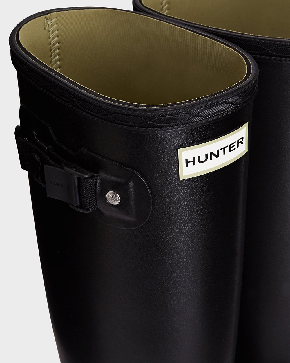 Hunter Høje Gummistøvler Dame Sort | Norris Field Neoprene Lined | UVHIR-0938